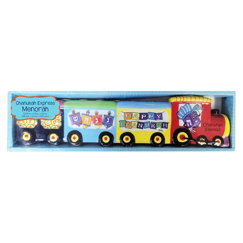 Rite Lite Chanukah Menorah Express Ceramic Menorah, 11.5 Multi-Color Hannukah Train Menora Jewish Holiday Party Favors Goodie Bag Decor Accessories Festival of Lights - Image 2